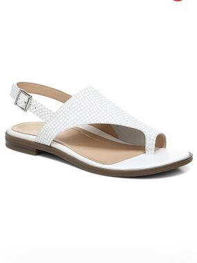 Vionic Citrine Ella Lizard Slingback Sandal White Leather Toe Loop Women Size 10